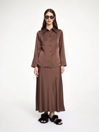By Malene Birger Rosiannas Wide-collar Shirt In Brown