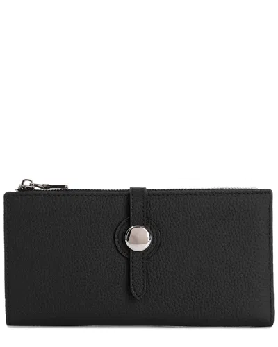 Tiffany & Fred Paris Pebble Leather Wallet In Black