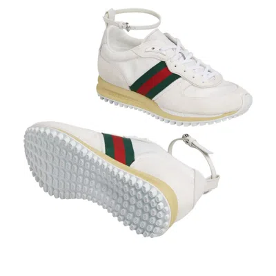 Gucci Motion Sneaker With Adjustable Ankle Strap In White