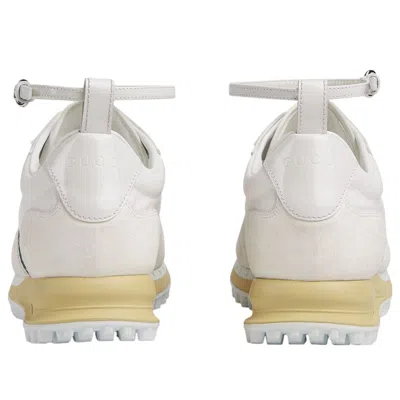 Gucci Motion Sneaker With Adjustable Ankle Strap In White