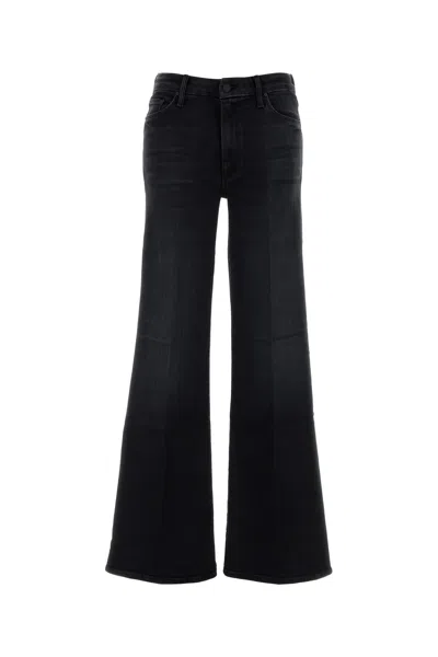 Mother Black Stretch Denim The Roller Jeans In Black