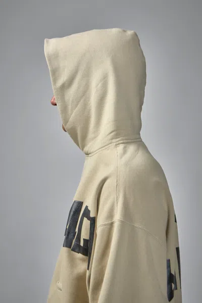 Balenciaga Tape Type Ripped Pocket Large Fit Fleece Hoodie In Brown