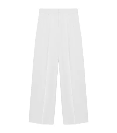 Loewe Womens White Mid-rise Straight-leg Stretch-jersey Trousers In White
