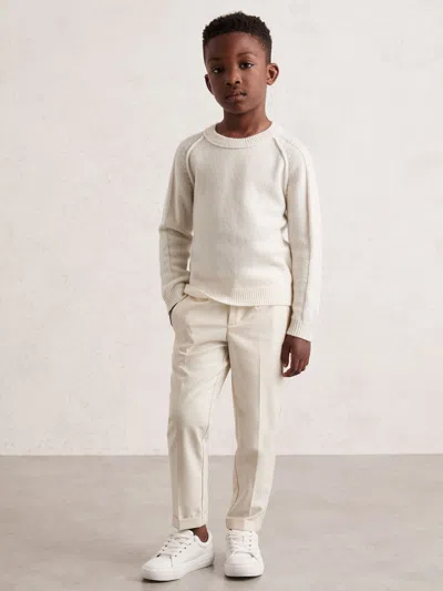 Reiss Off White 3-9 Yrs Wool-cashmere Reverse-seam Jumper In Multi