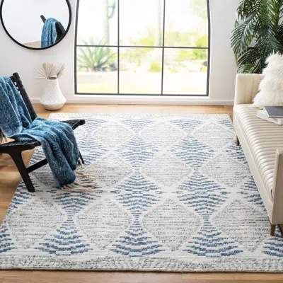 Safavieh Kenya Hand Made Area Rug, Blue / Ivory Transitional Style Non-shedding In Blue