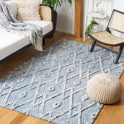 Safavieh Kenya Hand Made Area Rug, Blue / Ivory Contemporary Style Non-shedding In Blue