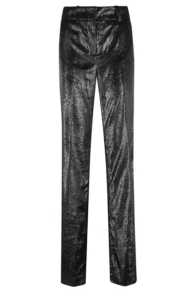 Bcbgmaxazria Black Lurex Velvet Pants In Black
