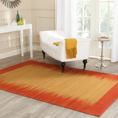 Safavieh Kilim Hand Made Area Rug, Rust Contemporary Style Non-shedding In Multi