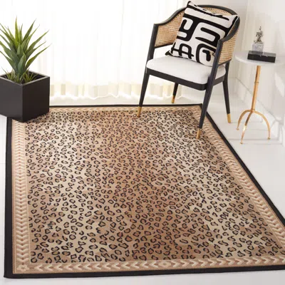 Safavieh Journey Non-slip Machine Washable Area Rug, Beige / Black Novelty Style Easy Care In Animal Print