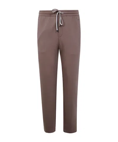 Emporio Armani Track Detail Sweatpants Back Pocket In Brown