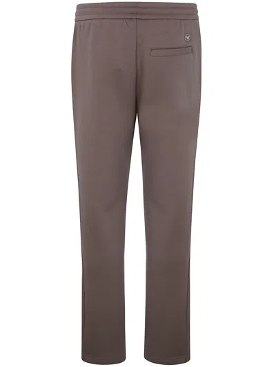 Emporio Armani Track Detail Sweatpants Back Pocket In Brown
