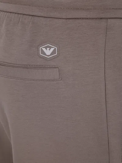 Emporio Armani Track Detail Sweatpants Back Pocket In Brown