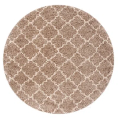 Safavieh Hudson Shag Machine Made Area Rug, Beige / Ivory Shag Flokati Style Easy Care In Brown