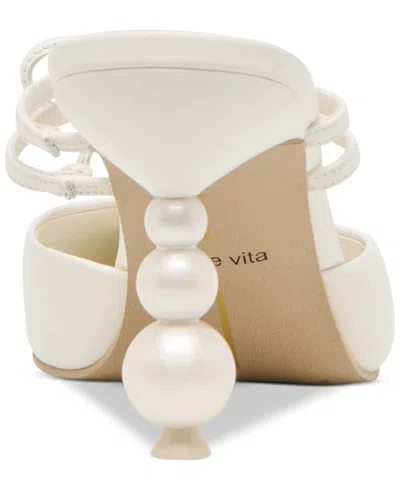 Dolce Vita Klaire Pearl Bead Heels In White