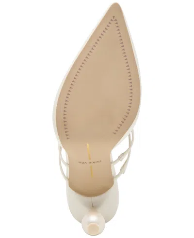 Dolce Vita Klaire Pearl Bead Heels In White