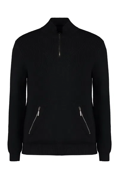Moorer Cloud Turtleneck Wool Pullover In Black