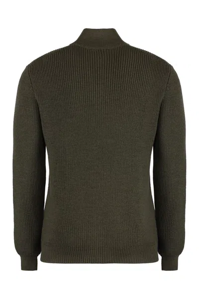 Moorer Wool Cloud Pullover With Kangaroo Pocket In Green