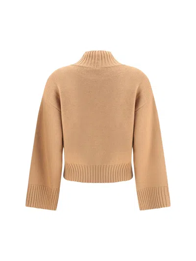 Fabiana Filippi Wool Turtleneck Sweater With Dropped Shoulders In Brown