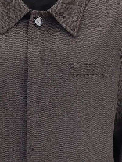 Brioni Herringbone Jacket In Brown