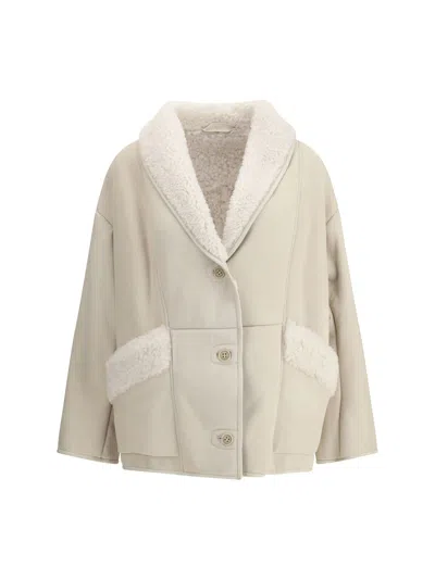 Salvatore Santoro Shearling Jacket In White