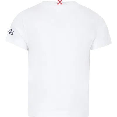 Mc2 Saint Barth White T-shirt For Boy With Superheroes Print In White