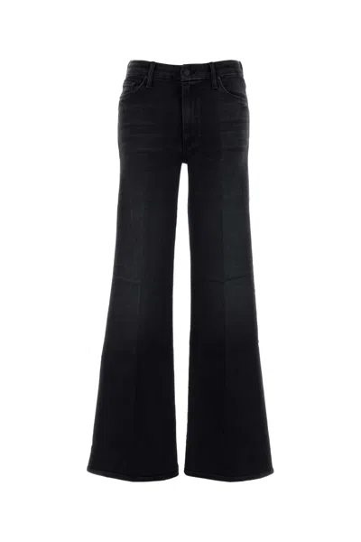 Mother The Roller Sneak Flared Jeans In Black