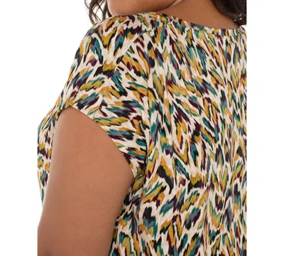 Liverpool Los Angeles Cap Sleeve Boatneck Top In Multi