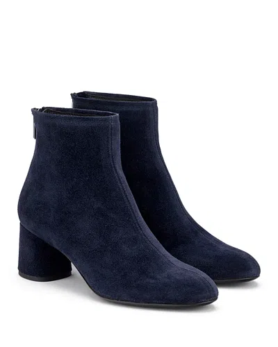Agl Attilio Giusti Leombruni Agl Olga Water Resistant Velour Ankle Boot With Heel In Blue