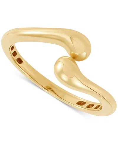 Macy's Polished Flared End Skinny Bypass Fashion Ring In 10k Gold In Gold