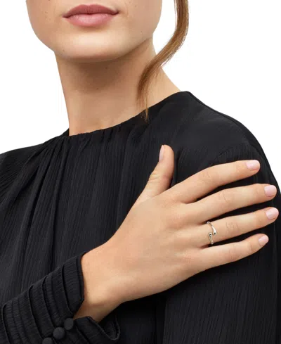 Macy's Polished Flared End Skinny Bypass Fashion Ring In 10k Gold In Gold