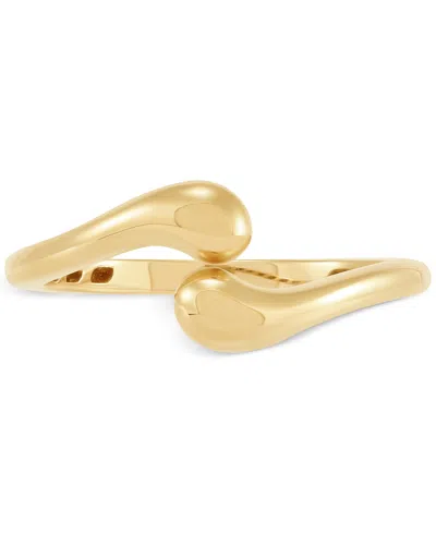 Macy's Polished Flared End Skinny Bypass Fashion Ring In 10k Gold In Gold