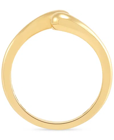 Macy's Polished Flared End Skinny Bypass Fashion Ring In 10k Gold In Gold