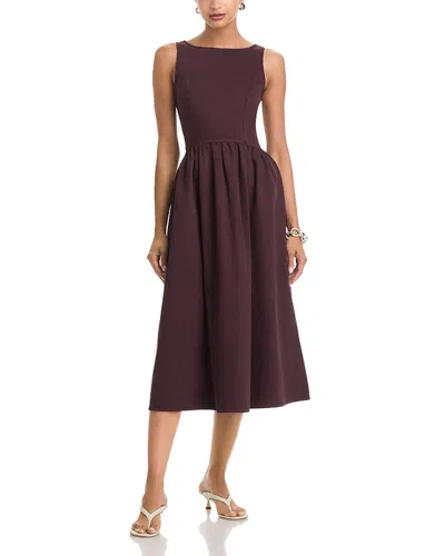 Wayf Amelia Denim Midi Dress In Brown