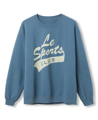 Junk Food Clothing Le Sports Club Flea Market Fleece Sweater In Blue