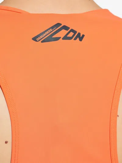 Dsquared2 Icon Logo-print Tank In Orange