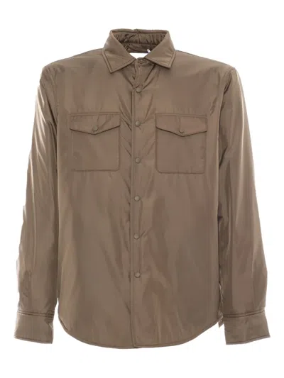 Aspesi Nylon Shirt Jacket In Brown