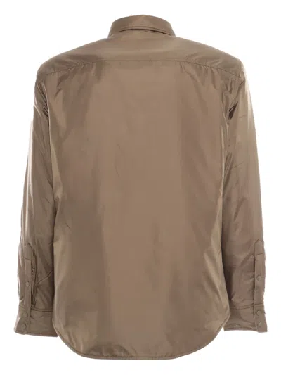 Aspesi Nylon Shirt Jacket In Brown