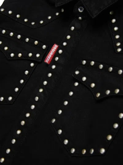 Dsquared2 Stud-embellished Shirt In Black