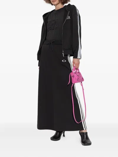 Balenciaga Black Zip-up Sweatshirt Loop Sports Icon In Black