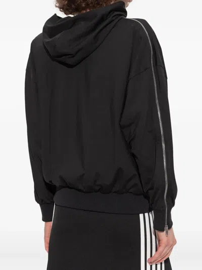 Balenciaga Black Zip-up Sweatshirt Loop Sports Icon In Black