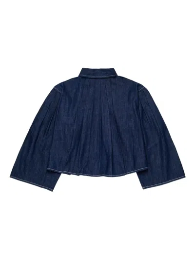 Max & Co Cotton Denim Shirt In Blue