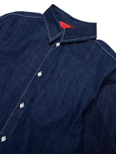 Max & Co Cotton Denim Shirt In Blue