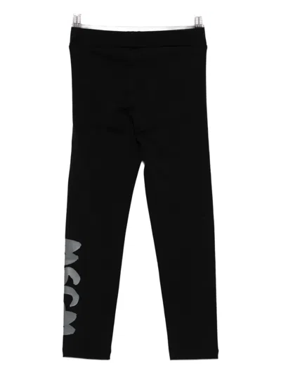 Msgm Logo-print Leggings In Black