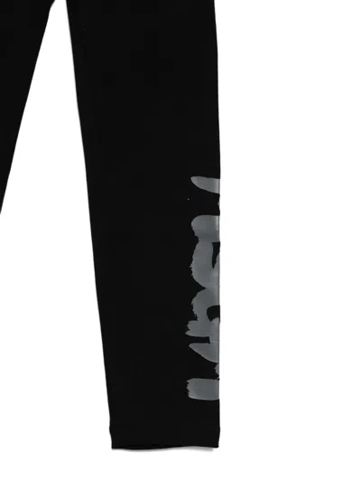 Msgm Logo-print Leggings In Black