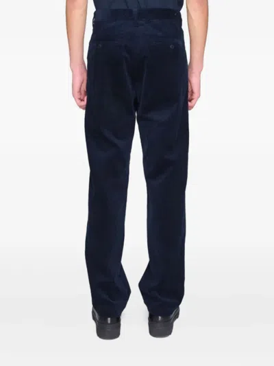 Apc Tailored Trousers With Functional Pockets And Belt Loops In Blue