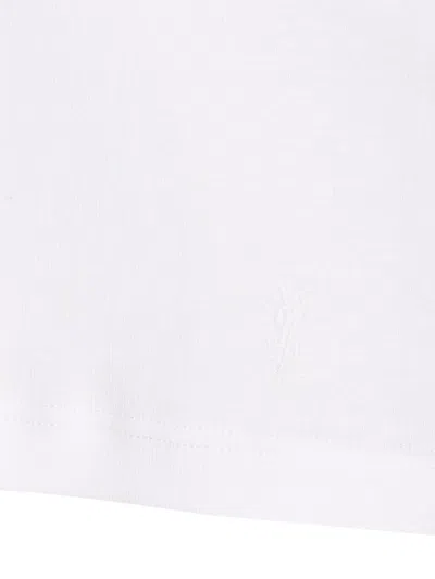 Saint Laurent Crewneck Scoop Neck Sleeveless Plain Pattern Top In White