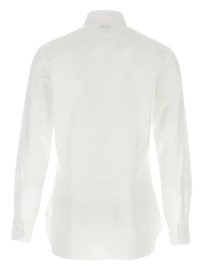 Barba Napoli Honeycomb-pattern Cotton Shirt In White