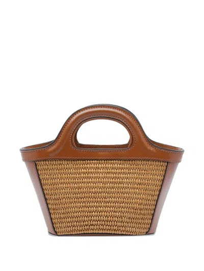 Marni Borsa A Mano In Rafia Caramello  Donna In Multi