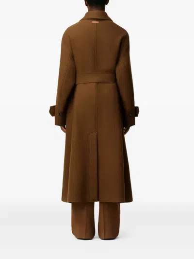 Ami Alexandre Mattiussi Ami Paris Wool Coat In Brown