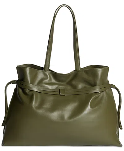 Sam Edelman Poppy Extra Large Leather Drawstring Tote In Green